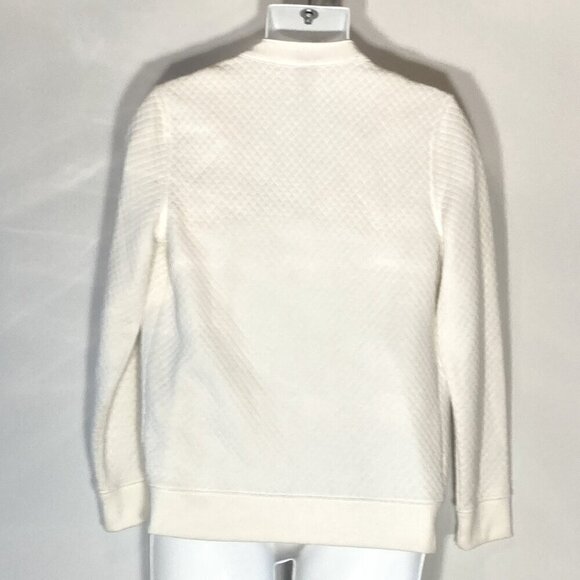 H&M SZ XS  Ivory quilted zip front sweatshirt jacket street style comfy essentia - Picture 5 of 10